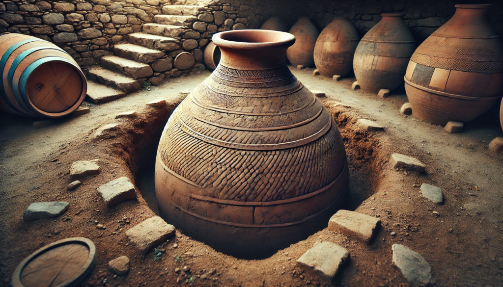 The image of a traditional Georgian qvevri