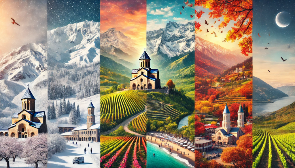 The image showcasing Georgia's diverse seasons