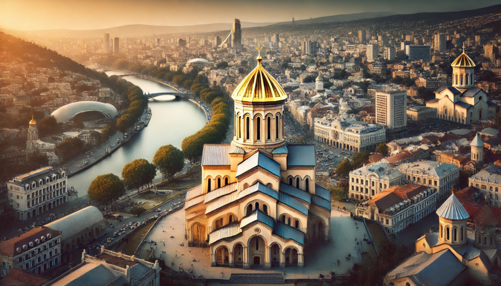 The image of of the Sameba Cathedral