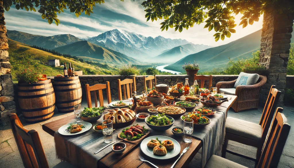 The image of an inviting Georgian dining table set outdoors